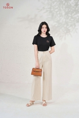 21015 - Quần suông linen kẻ