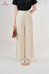 21015 - Quần suông linen kẻ