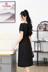 43227B35 - Đầm đen đũi nhật, eo tết dây đính hoa