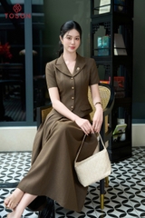 13B32N66 - Áo ký giả denim cài hoa