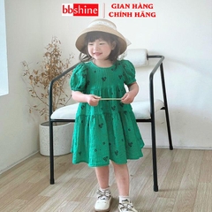 Váy bé gái 10-27kg tay bồng màu xanh siêu xinh BBShine, Đầm bé gái chất tơ xốp cao cấp mềm mịn - D109