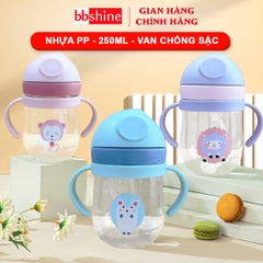 Bình nước cho bé chống sặc cao cấp BBShine, Bình tập uống nước cho bé bằng nhựa PP chịu nhiệt tốt – BN012