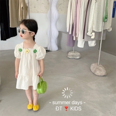 Váy bé gái 10-25kg tay cánh dơi xinh xắn BBShine, Đầm bé gái phối hoa dáng xòe siêu đáng yêu - D103