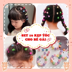 Kẹp tóc mái phong cách Hàn Quốc xinh xắn BBShine, Set 10 kẹp tóc cho bé gái nhiều màu sắc họa tiết đáng yêu – P153
