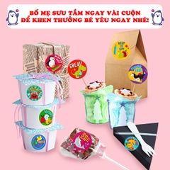 Cuộn 500 sticker nhãn dán khích lệ khen thưởng học tập cho bé yêu với nhiều họa tiết kèm slogan khiến những giờ học thêm sinh động BBShine – ST010