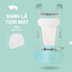 Địu em bé, địu cho bé 0-2 tuổi chống gù đa năng nhiều tư thế có ghế vải lưới thoáng mát cho bé BBShine – SS013