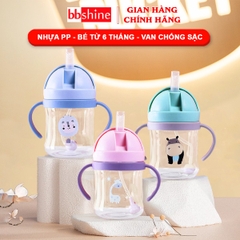 Bình nước cho bé hình thú vui nhộn cao cấp BBShine, Bình tập uống nước cho bé chống sặc chịu nhiệt tốt – BN009