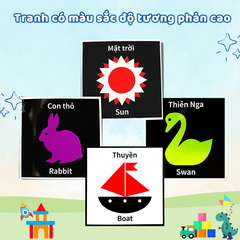 Tranh kích thích thị giác cho trẻ 0-3 tuổi cao cấp BBShine, Đồ chơi cho bé sơ sinh giúp bé phát triển giác quan và não bộ – DC063