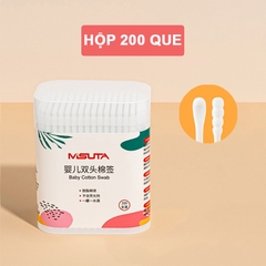 Tăm bông sơ sinh, Tăm bông trẻ em chuyên dụng hộp 400 que Misuta cao cấp BBShine – SS020