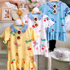 Váy bé gái 10-25kg nhiều họa tiết đáng yêu BBShine, Đầm bé gái kiểu dáng polo phong cách Hàn Quốc - D102