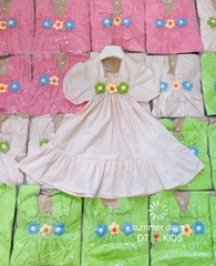 Váy bé gái 10-25kg tay cánh dơi xinh xắn BBShine, Đầm bé gái phối hoa dáng xòe siêu đáng yêu - D103