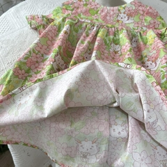 Váy bé gái 10-27kg dáng babydoll xinh yêu BBShine, Đầm bé gái tay phối bèo họa tiết thỏ hoa đáng yêu - D116