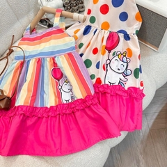 Váy bé gái 7-30kg họa tiết Unicorn đáng yêu BBShine, Đầm bé gái 2 dây bản to dáng váy xòe bồng bềnh xinh xắn - D118