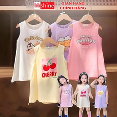 Váy bé gái 7-21kg chất cotton thoáng mát BBShine, Đầm bé gái form chữ A sát nách tông màu pastel xinh yêu - D113