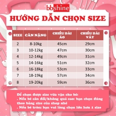 Áo dài cách tân cho bé 8-20kg chất tăm nhung cao cấp BBShine, Áo dài bé gái họa tiết hoa nhí tay bồng xinh xắn – AD007
