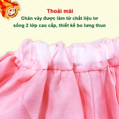 Áo dài cách tân cho bé 8-20kg chất tăm nhung cao cấp BBShine, Áo dài bé gái họa tiết hoa nhí tay bồng xinh xắn – AD007