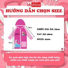 Áo mưa trẻ em hoạt hình Elsa & Peppa đáng yêu cho bé 4-10 tuổi – AM004