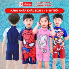 Đồ bơi cho bé gái và bé trai 5-10 tuổi nhập khẩu cao cấp họa tiết hoạt hình BBShine, Đồ bơi liền thân cho bé nhiều màu sắc đáng yêu – DB013