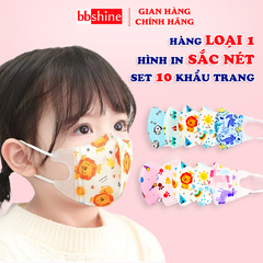 Khẩu trang trẻ em, Khẩu trang cho bé trai và bé gái nhiều họa tiết 0-12 tuổi bảo vệ đường hô hấp cho bé BBShine – M017
