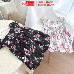 Váy bé gái 10-27kg tay bồng cổ vuông xinh xắn BBShine, Đầm bé gái họa tiết hoa tulip siêu đáng yêu - D108