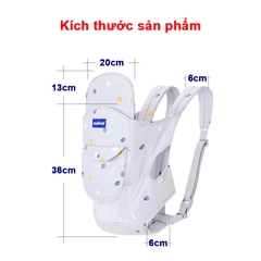 Địu em bé 0-3 tuổi đa năng BBShine, Địu cho bé 4 tư thế gọn nhẹ bề mặt lưới thoáng khí – SS034