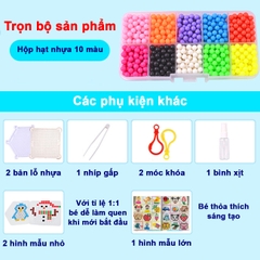 Bộ đồ chơi xếp hình hạt nhựa sáng tạo 10 màu sắc cho bé yêu – DC013