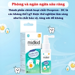 Xịt chống sâu răng cho bé, Xịt chống sâu răng Midkid chính hãng an toàn dành cho bé (tặng kèm set 10 khẩu trang KF94 cho bé) BBShine – I018