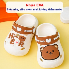 Dép cho bé gái và bé trai cao cấp chống trượt BBShine, Dép cross cho bé họa tiết hình thú ngộ nghĩnh nhiều màu sắc – D8