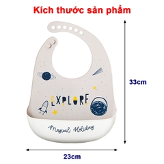 Yếm ăn dặm cho bé 0-4 tuổi cao cấp BBShine, Yếm ăn dặm silicon có máng mềm mại nhiều họa tiết đáng yêu – SS006