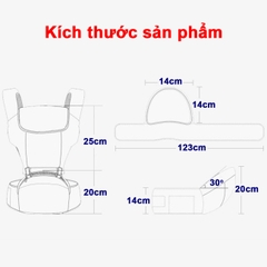 Địu em bé, địu cho bé 0-2 tuổi chống gù đa năng nhiều tư thế có ghế vải lưới thoáng mát cho bé BBShine – SS013