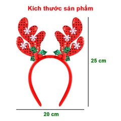 Băng đô Noel sừng tuần lộc đính sequin lấp lánh BBShine, Băng đô Giáng sinh đơn giản phù hợp cho mọi lứa tuổi – NOEL015