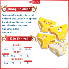 Quần lót cotton cho bé gái 2-10 tuổi chất cotton mềm thoáng khí co giãn tốt họa tiết đủ màu sắc đáng yêu BBShine – C018