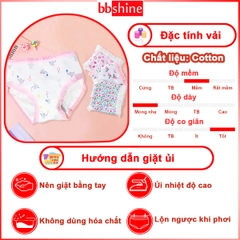 Quần chip bé gái chất cotton cao cấp BBShine, Set 4 quần lót bé gái viền ren phối nhiều họa tiết đáng yêu – C003