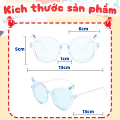 Kính cho bé 2-8 tuổi chống tia UV cao cấp BBShine, Kính mát cho bé gọng nhựa hình tai thỏ ngộ nghĩnh nhiều màu sắc – K010
