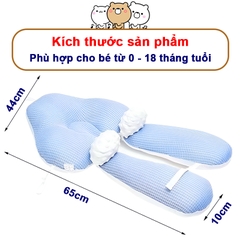 Gối chữ U cho bé sơ sinh chống giật mình cao cấp BBShine, Gối chống bẹp đầu có dây rút điều chỉnh 3 đầu giúp bé ngủ ngon – SS036