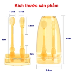 Bàn chải đánh răng cho bé silicon cao cấp BBShine, Set rơ lưỡi cho bé 0-18 tháng mềm mại – SS022