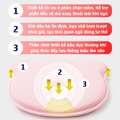 Gối cao su non cho bé chống méo đầu BBShine, Gối cho bé sơ sinh hình gấu loại cao cấp an toàn cho sự phát triển của bé – SS019