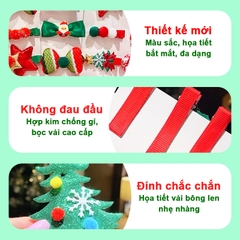 Kẹp tóc Noel nhiều họa tiết đáng yêu BBShine, Set 5 kẹp tóc Giáng sinh phối màu xanh đỏ chủ đạo xinh xắn – NOEL004