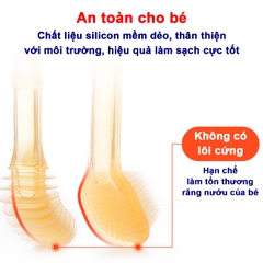 Bàn chải đánh răng cho bé silicon cao cấp BBShine, Set rơ lưỡi cho bé 0-18 tháng mềm mại – SS022