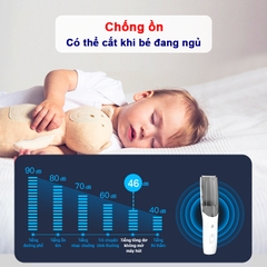 Tông đơ cắt tóc cho bé cực êm khi bé ngủ có hút tóc BBShine, Tăng đơ cắt tóc cho bé cao cấp Misuta chống nước – DT004
