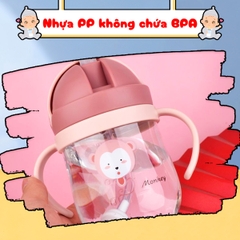 Bình nước cho bé chống sặc cao cấp BBShine, Bình tập uống nước cho bé bằng nhựa PP chịu nhiệt tốt – BN012