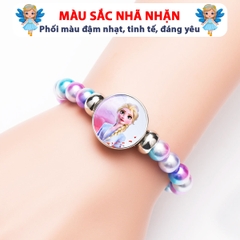 Vòng tay Elsa hottrend cho bé gái bằng chuỗi hạt nhựa phối mặt kính hình hoạt hình Frozen 2 BBShine – J052