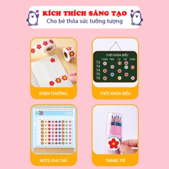 Cuộn 500 sticker nhãn dán khích lệ khen thưởng học tập cho bé yêu với nhiều họa tiết kèm slogan khiến những giờ học thêm sinh động BBShine – ST010