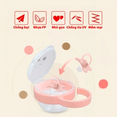 Hộp đựng ti giả trong suốt chất liệu nhựa cao cấp BBShine, Dây đeo ti giả silicon mềm mại an toàn cho bé – SS028