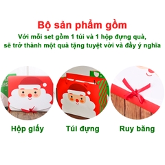 Hộp quà Giáng sinh hình ông già ngộ nghĩnh BBShine, Set hộp quà Noel nhiều màu sắc tươi sáng – G006