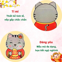 Bao lì xì chibi Quý Mão 2023 cao cấp BBShine, Bao lì xì Tết họa tiết hình mèo ngộ nghĩnh – LX006