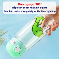 Bình nước cho bé đi học, Bình uống nước cho bé có ống hút 700ml bằng nhựa PP chịu nhiệt tốt tặng kèm túi và dây đeo tiện lợi BBShine – BN011