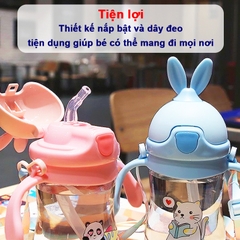 Bình nước cho bé có tay cầm tiện lợi BBShine, Bình uống nước cho bé 1-5 tuổi chịu nhiệt tốt nhiều màu sắc xinh xắn – BN008