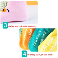 Tất hình thú cho bé 0-36 tháng chống trượt BBShine, Tất cổ ngắn đủ màu sắc cho bé trai và bé gái – T001