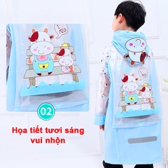 Áo mưa trẻ em cao cấp hình thú đáng yêu cho bé 4-10 tuổi – AM005